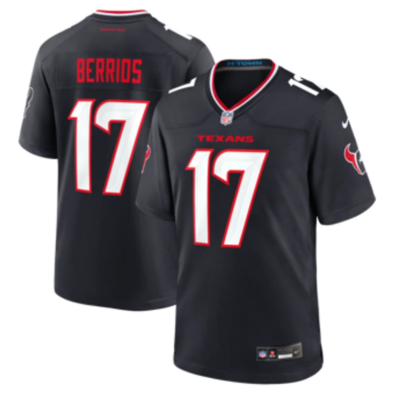 Men's Nike Braxton Berrios Navy Houston Texans Team Game Jersey