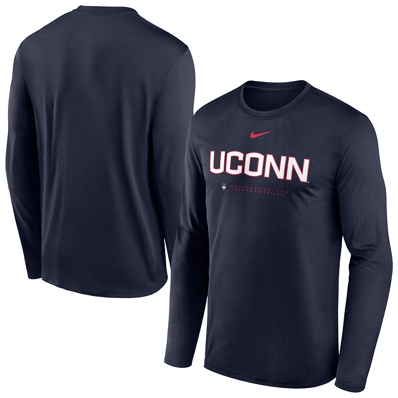 Men's Nike Navy UConn Huskies 2025 Courtside Basketball Shootaround Dri-FIT Long Sleeve T-Shirt
