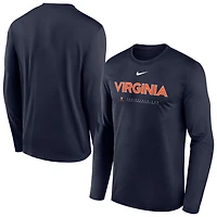 Men's Nike Navy Virginia Cavaliers 2025 Courtside Basketball Shootaround Dri-FIT Long Sleeve T-Shirt