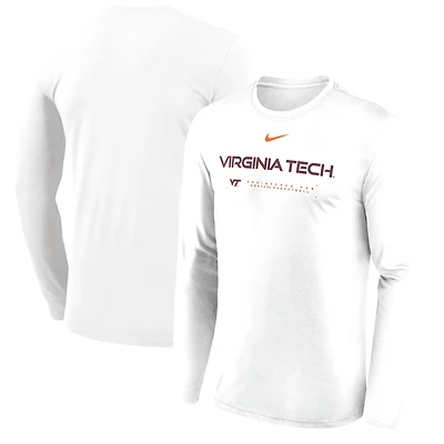 Men's Nike White Virginia Tech Hokies 2025 Courtside Basketball Shootaround Dri-FIT Long Sleeve T-Shirt