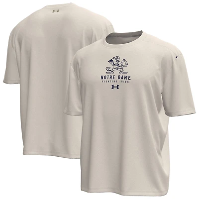 Men's Under Armour  Stone Notre Dame Fighting Irish Gameday Motion Heavyweight T-Shirt
