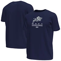Men's Under Armour Navy Midshipmen Stack Stretch Performance T-Shirt