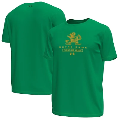 Men's Under Armour Green Notre Dame Fighting Irish Stack Stretch Performance T-Shirt