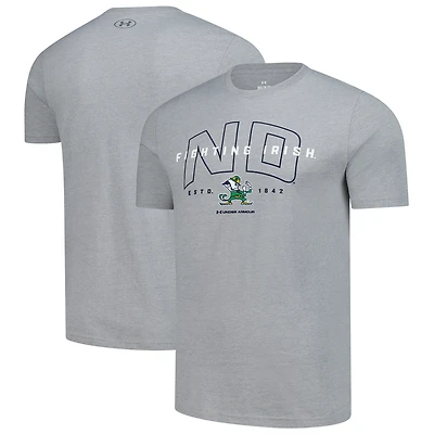 Men's Under Armour Heather Gray Notre Dame Fighting Irish Overlay Performance T-Shirt