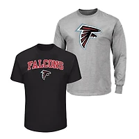 Men's Fanatics  Black/Heather Gray Atlanta Falcons Big & Tall 2-Pack T-Shirt Set