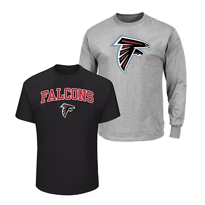 Men's Fanatics  Black/Heather Gray Atlanta Falcons Big & Tall 2-Pack T-Shirt Set