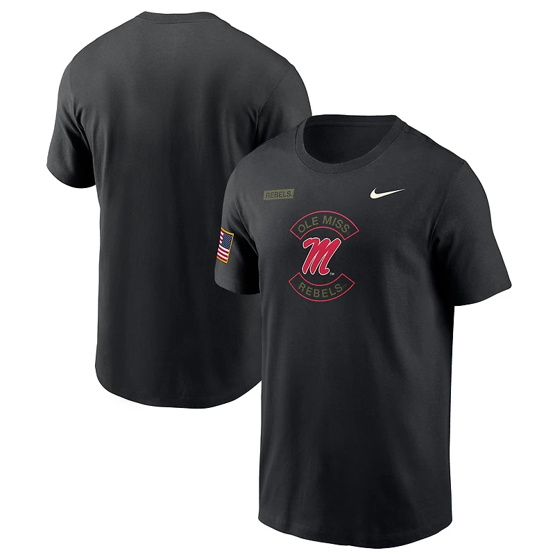 Men's Nike Black Ole Miss Rebels 2025 Military Appreciation Dri-FIT T-Shirt