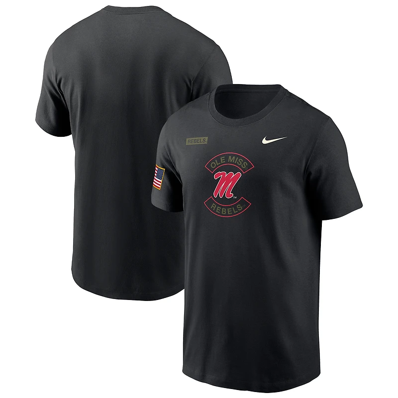 Men's Nike Black Ole Miss Rebels 2025 Military Appreciation Dri-FIT T-Shirt
