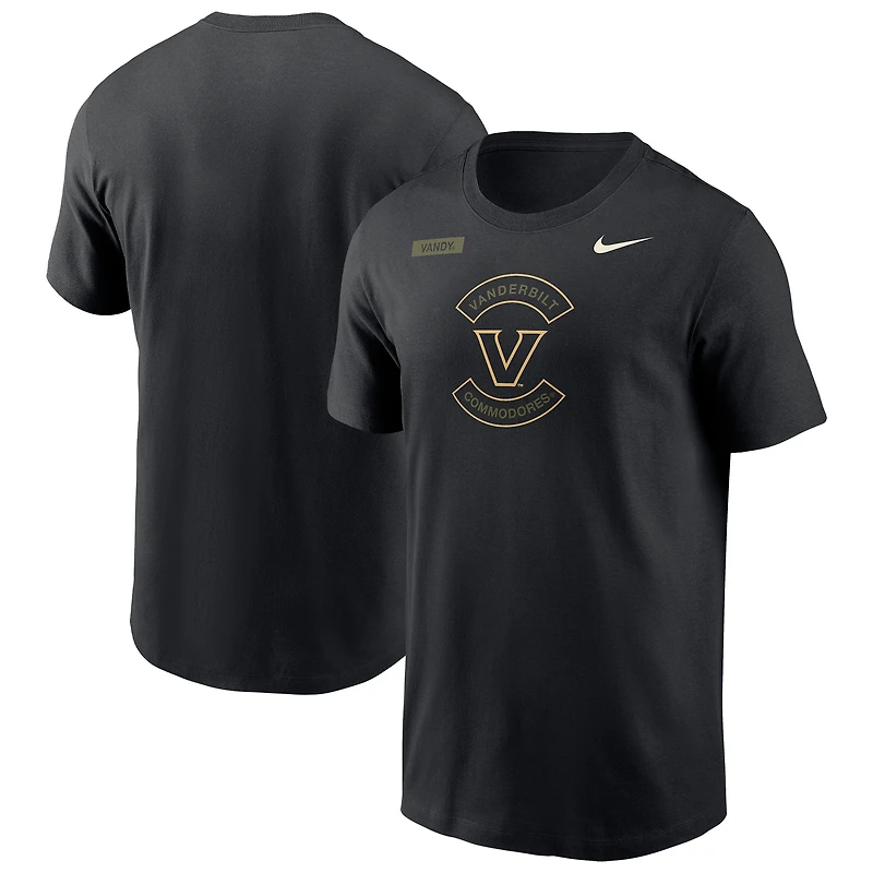 Men's Nike Black Vanderbilt Commodores 2025 Military Appreciation Dri-FIT T-Shirt