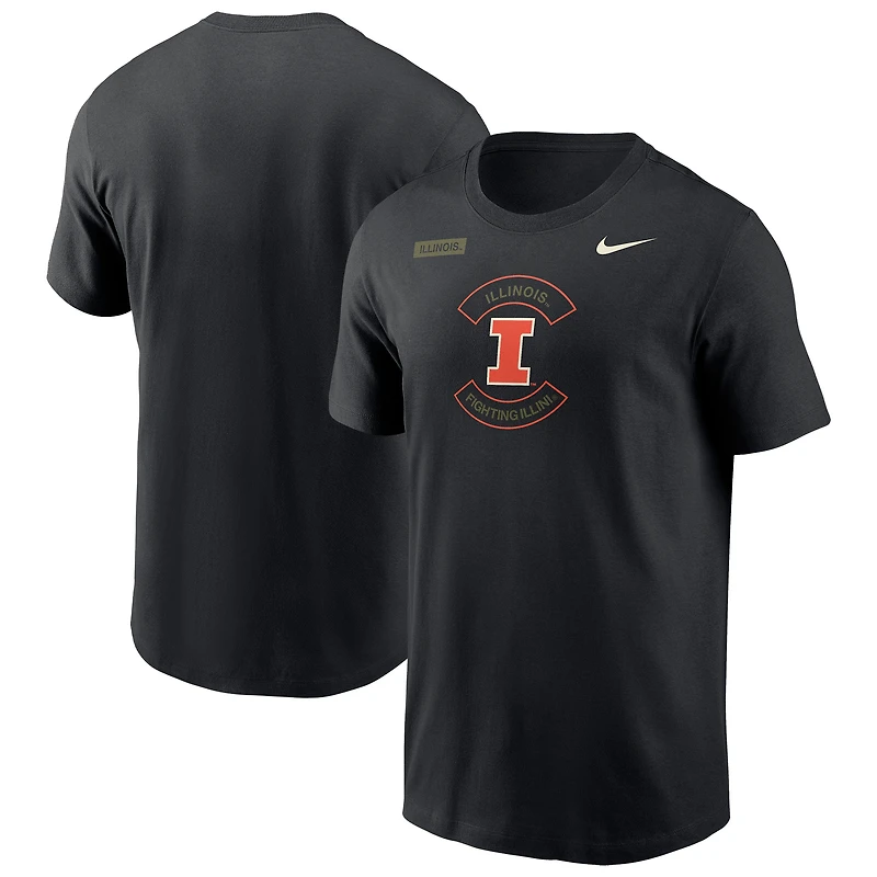 Men's Nike Black Illinois Fighting Illini 2025 Military Appreciation Dri-FIT T-Shirt