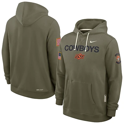 Men's Nike Olive Oklahoma State Cowboys 2025 Military Appreciation Dri-FIT Hoodie