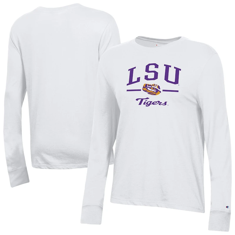 Women's Champion White LSU Tigers Core Long Sleeve T-Shirt