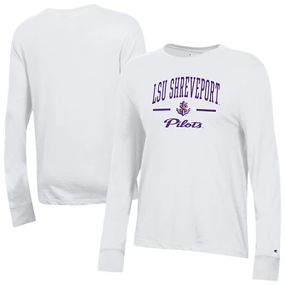 Women's Champion White LSU Shreveport Pilots Core Long Sleeve T-Shirt