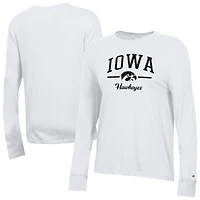 Women's Champion White Iowa Hawkeyes Core Long Sleeve T-Shirt