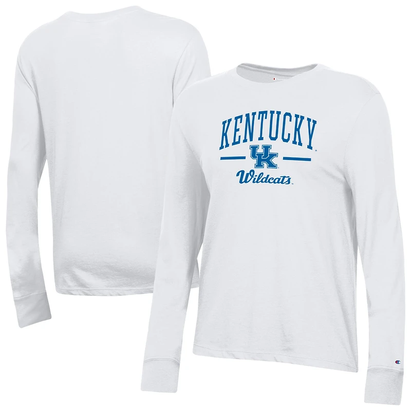 Women's Champion White Kentucky Wildcats Core Long Sleeve T-Shirt