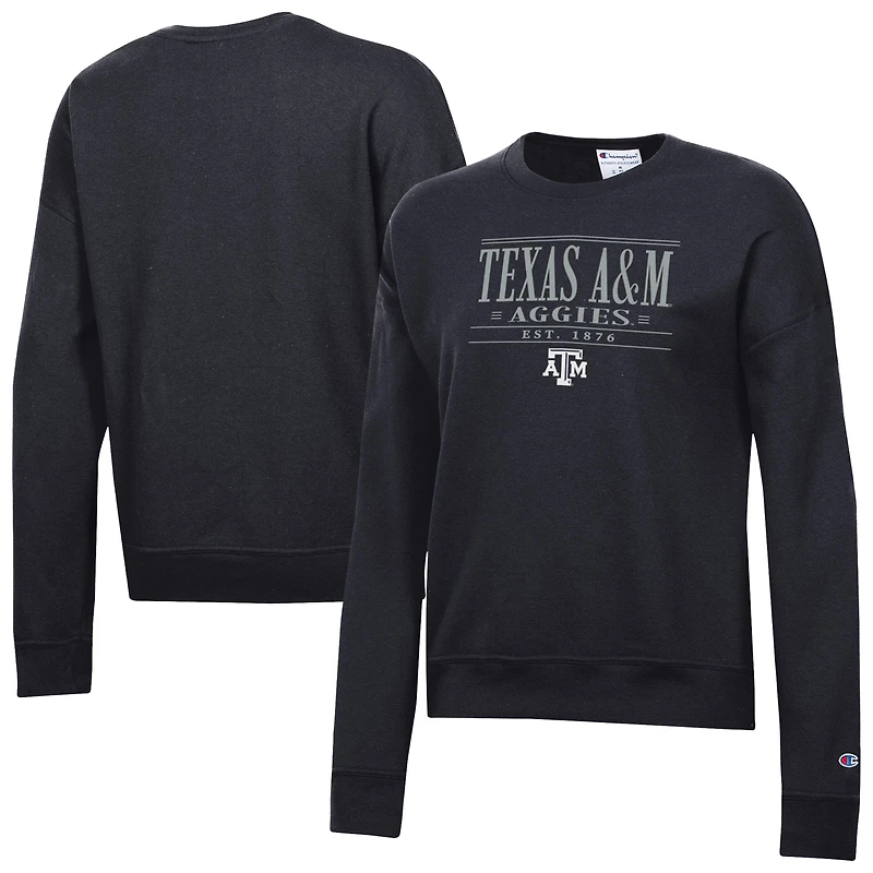 Women's Champion Black Texas A&M Aggies Powerblend Pullover Sweatshirt