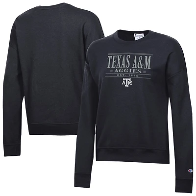 Women's Champion Black Texas A&M Aggies Powerblend Pullover Sweatshirt