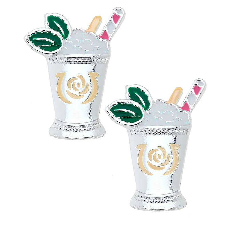 CANVAS Style  Kentucky Derby Mint Julep Enamel Stud Earrings