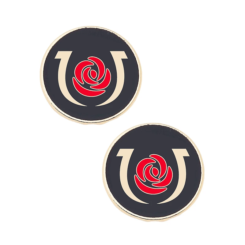 CANVAS Style Kentucky Derby Logo Disc Stud Earrings