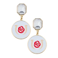CANVAS Style  Kentucky Derby Rhinestone Enamel Logo Earrings