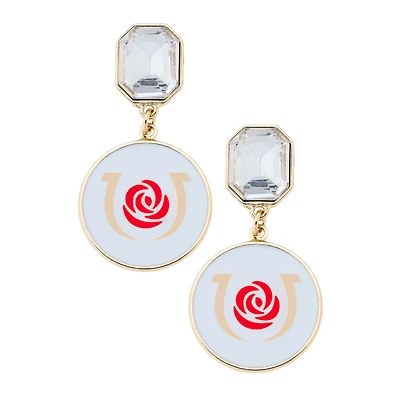 CANVAS Style  Kentucky Derby Rhinestone Enamel Logo Earrings