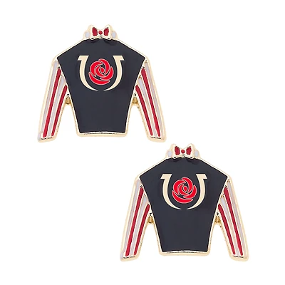 CANVAS Style  Kentucky Derby Jockey Silk Enamel Logo Stud Earrings