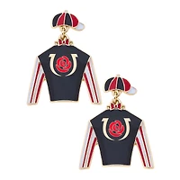 CANVAS Style  Kentucky Derby Jockey Silk Enamel Logo Drop Earrings