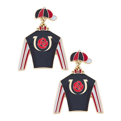CANVAS Style  Kentucky Derby Jockey Silk Enamel Logo Drop Earrings