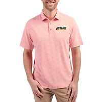 Men's Cutter & Buck  Orange Florida A&M Rattlers Virtue Eco Pique Botanical Print Recycled DryTec Polo