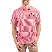 Men's Cutter & Buck  Red UNLV Rebels Virtue Eco Pique Stripe Recycled DryTec Polo