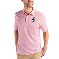 Men's Cutter & Buck White/Red Kansas Jayhawks Pike Eco Symmetry Print Stretch Polo