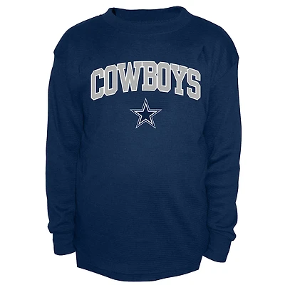 Men's Fanatics Navy Dallas Cowboys Big & Tall Thermal Long Sleeve Crew Neck T-Shirt