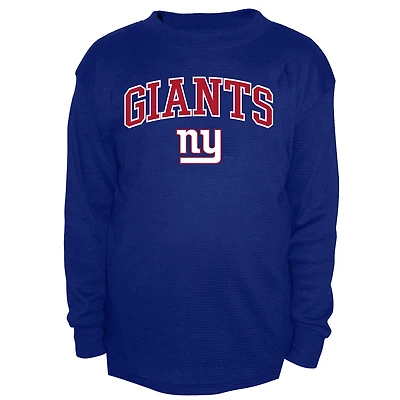 Men's Fanatics Royal New York Giants Big & Tall Thermal Long Sleeve Crew Neck T-Shirt