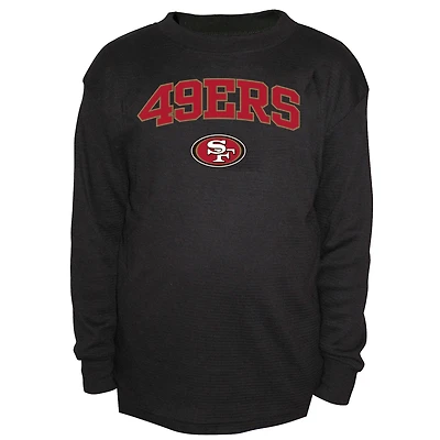 Men's Fanatics Black San Francisco 49ers Big & Tall Thermal Long Sleeve Crew Neck T-Shirt