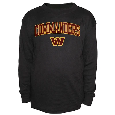 Men's Fanatics Black Washington Commanders Big & Tall Thermal Long Sleeve Crew Neck T-Shirt