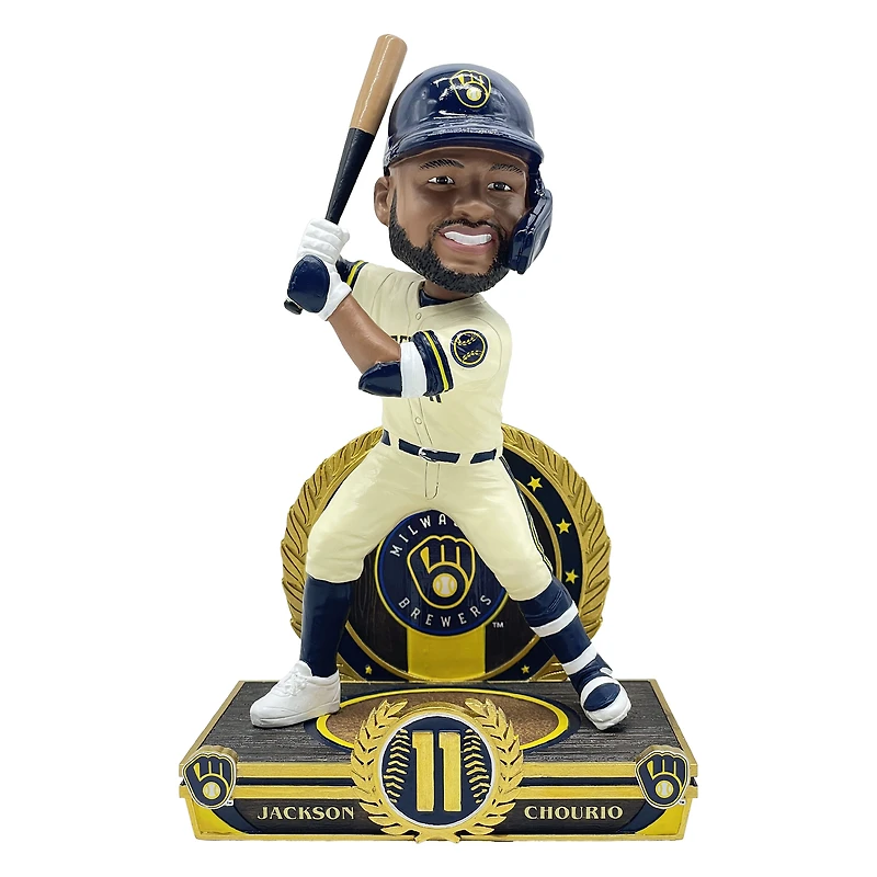 FOCO Jackson Chourio Milwaukee Brewers 8" Exclusive Elite Icon Bobblehead