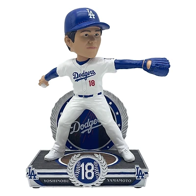FOCO Yoshinobu Yamamoto Los Angeles Dodgers 8" Exclusive Elite Icon Bobblehead