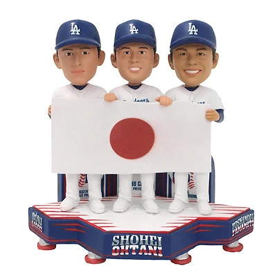 FOCO Shohei Ohtani, Roki Sasaki & Yoshinobu Yamamoto Los Angeles Dodgers 5" Exclusive Elite Icon Triple Bobblehead
