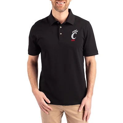 Men's Cutter & Buck Black Cincinnati Bearcats Advantage Eco Pique Tri-Blend Polo