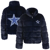 Women's Cuce  Navy Dallas Cowboys Faux Fur Full-Zip Coat