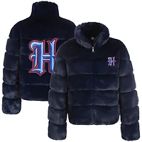 Women's Cuce  Navy Houston Texans Faux Fur Full-Zip Coat