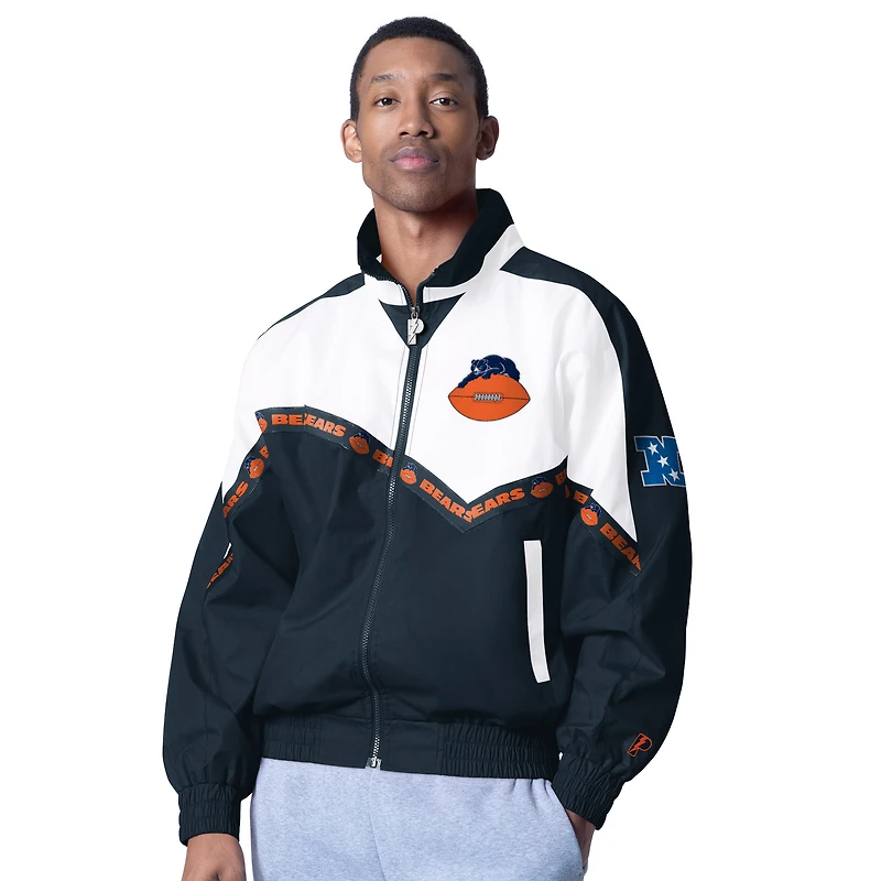 Men's Pro Player White/Navy Chicago Bears Tape II Lightweight Full-Zip Jacket