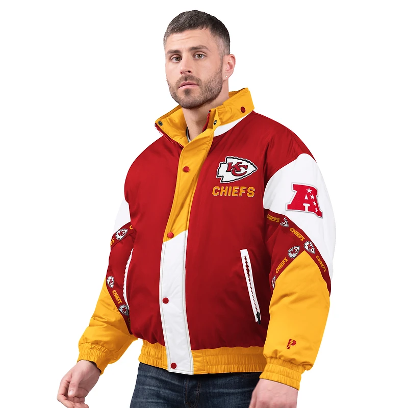 Men's Pro Player Red/Gold Kansas City Chiefs Tape Full-Zip Hooded Jacket