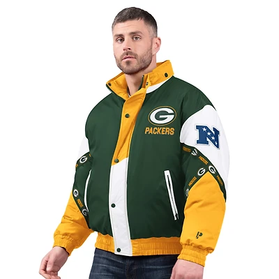 Men's Pro Player Green/Gold Green Bay Packers Tape Full-Zip Hooded Jacket