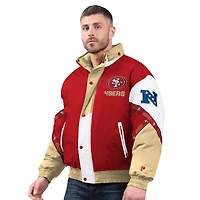 Men's Pro Player Scarlet/Gold San Francisco 49ers Tape Full-Zip Hooded Jacket