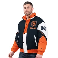 Men's Pro Player Navy/Orange Chicago Bears Tape Full-Zip Hooded Jacket