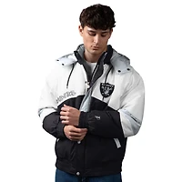 Men's Pro Player Black/Silver Las Vegas Raiders Shoulder To Shoulder Polyfill Full-Zip Hooded Jacket