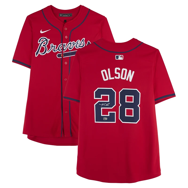 Matt Olson Atlanta Braves Autographed Red Nike Limited Jersey