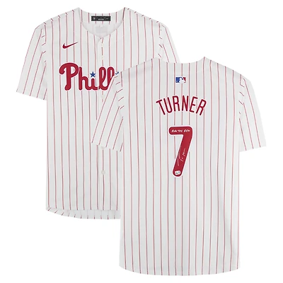 Trea Turner Philadelphia Phillies Autographed White Nike Limited Jersey with "Ring The Bell" Inscription