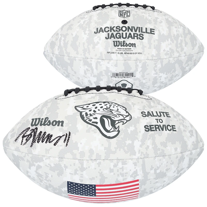 Brian Thomas Jr. Jacksonville Jaguars Autographed 2024 Salute To Service Wilson Football